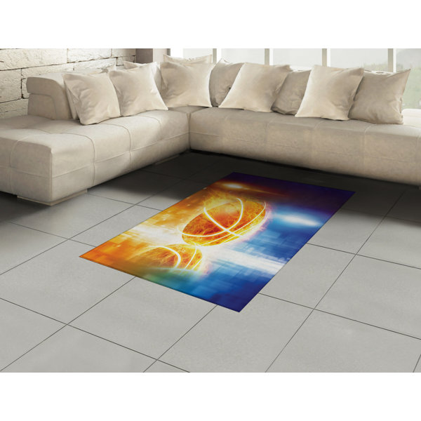 Ebern Designs Richelle Flatweave Blue/Yellow Rug Wayfair.ie